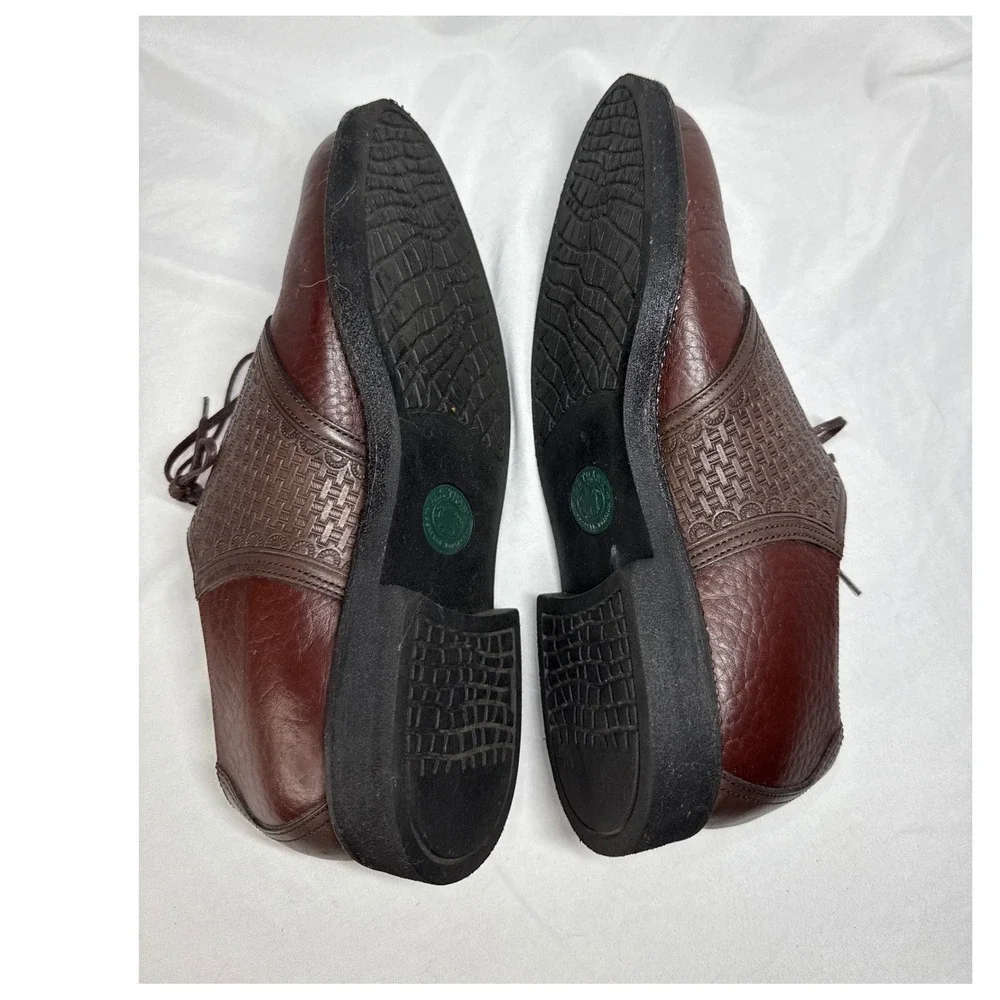 U.S. Trask Mens Saddle Shoes Leather Brown Lace Up Oxford Dress‎ Shoes 10.5M EUC